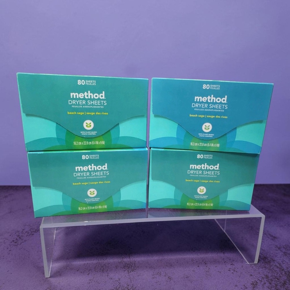 4 Boxes Method Paper Dryer Sheets Beach Sage 80 Sheets Each Sealed New Unopened